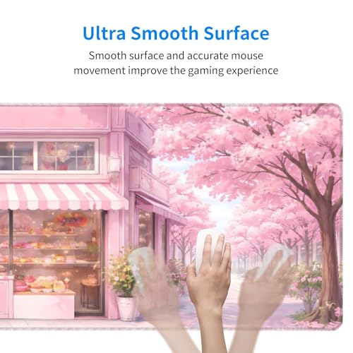 Dessert House Gaming Mouse Pad Extended Large Mouse Mat 31.5 X 11.8 Inch Nonslip Rubber Base Long Desk Pad Stitched Edges Mousepad Mice Pad for Office Home Game - color: Dessert House