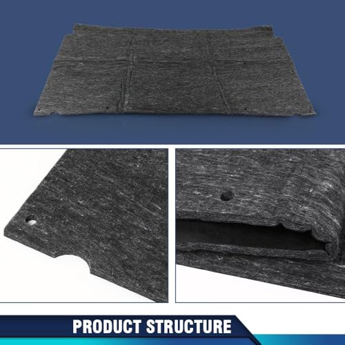 PIT66 Hood Insulation Pad Compatible with Chevy Caprice Impala 1991 1992 1993 1994 1995 1996 Black 1/2" Heat Blanket & Clips - style: 1991-1996 Chevy Caprice Impala