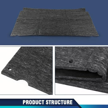 PIT66 Hood Insulation Pad Compatible with Chevy Caprice Impala 1991 1992 1993 1994 1995 1996 Black 1/2" Heat Blanket & Clips - style: 1991-1996 Chevy Caprice Impala