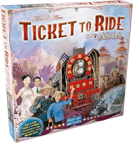 Asmodee Ticket to Ride Asia Board Game Expansion - Expand Your Railway Adventures! Fun Family Game for Kids & Adults, Ages 8+, 2-6 Players, 30-60 Minute Playtime - size: 3. Map Collection, style: Asia