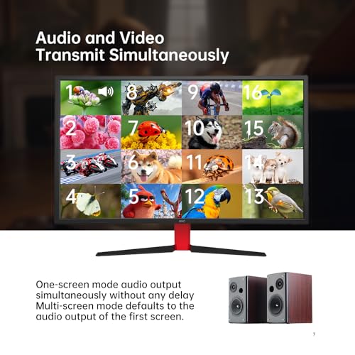 MT-VIKI 4K HDMI Multi-Viewer 16x1 w/IR Remote, 4K@30Hz Seamless HDMI Switcher 16 in 1 Out for PS4/PS5/Security Camera - size: 16x1 w/ IR Remote