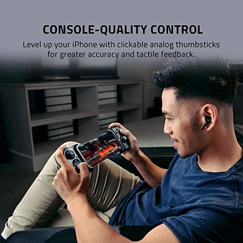 Razer Kishi Mobile Game Controller/Gamepad for iPhone iOS: Works with most iPhones – X, 11, 12, 13, 13 Max - Apple Arcade, Amazon Luna, Google Stadia - Lightning Port Passthrough - MFi Certified - style: For iPhone