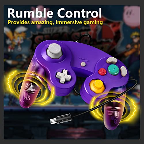 FIOTOK Gamecube Controller,Wired Controller for Wii & Gamecube (Purple) - color: Purple