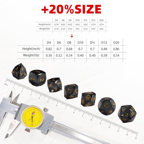 Crystal Polyhedral Dice Set for DND (7-Piece) - Hand-Polished Gemstone Gaming Dice for Dungeons and Dragons & Tabletop RPGs, with Gift Case - color: Sj-006
