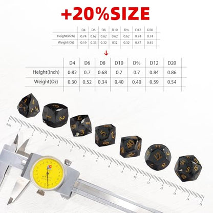 Crystal Polyhedral Dice Set for DND (7-Piece) - Hand-Polished Gemstone Gaming Dice for Dungeons and Dragons & Tabletop RPGs, with Gift Case - color: Sj-006