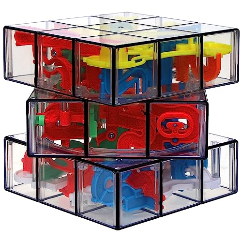Rubik’s Perplexus Fusion 3x3 Gravity 3D Maze Game Brain Teaser Puzzle Ball | Anxiety Relief Items Cool Stuff | Sensory Toys for Adults & Kids Ages 8+ | Twist To Align Tracks & Guide Puzzle Cube, Challenging STEM Puzzle Develops Problem-Solving & Logic Ski