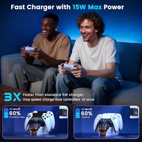 PS5 Controller Charger Station for PlayStation 5 Controllers Dual Stand Charger Dock, PS5 Controller Charging Station Accessories(M) - size: M