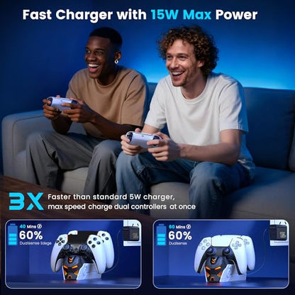 PS5 Controller Charger Station for PlayStation 5 Controllers Dual Stand Charger Dock, PS5 Controller Charging Station Accessories(M) - size: M