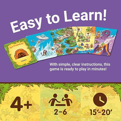 Ravensburger Dinosaur Island Eye Found It! Card Game - Fun Dinosaur Spot It Game for Kids & Families - Promotes Focus and Memory - Ages 4+