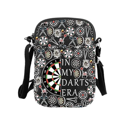 MNIGIU Funny Dart Gift For Dart Player In My Darts Era Crossbody Bag Dartboard Paint Shoulder Bag Dart Game Queen Gift - color: In My Darts Era Black