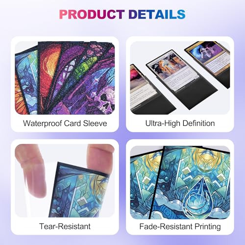 UAONO MTG Card Sleeves 100ct - Island - Art Card Sleeves Deck Protector, Clear Front & Matte Textured Back, Sleeves for Magic The Gathering, Basic Lands Series - color: Island
