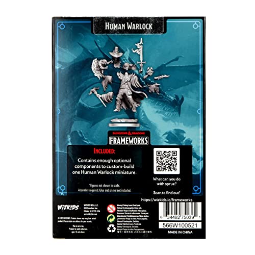 WizKids D&D Frameworks: Human Warlock Male - Unpainted and Unassembled