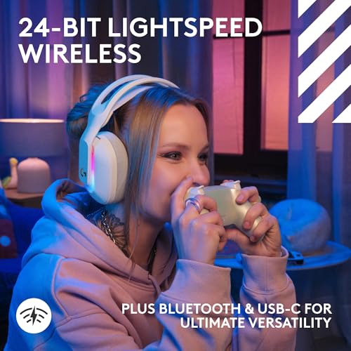 Logitech G Astro A20 X Multi-Platform Wireless Gaming Headset - White | For PS5, Xbox, PC, Switch - PLAYSYNC Audio Switcher, <16 bit/48kHz (Console), <24 bit/48 kHz (PC), <90hr Battery, 2.4GHz & BT - color: White