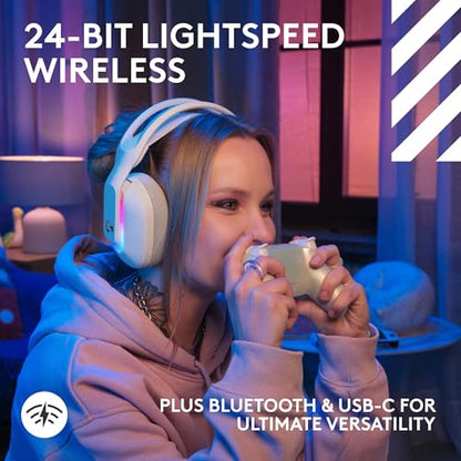 Logitech G Astro A20 X Multi-Platform Wireless Gaming Headset - White | For PS5, Xbox, PC, Switch - PLAYSYNC Audio Switcher, <16 bit/48kHz (Console), <24 bit/48 kHz (PC), <90hr Battery, 2.4GHz & BT - color: White
