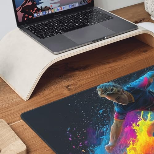 Large Gaming Mouse Pad and Desk Mat, Soccer Action Design, Non-Slip Base, 35.4 x 15.7 Inches, for PC, Laptop, Office, and Gaming Setup - color: Football Actions