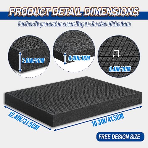 6 PCS Pick Apart Foam Insert- 3 PCS 16*12*0.4in Pads 3 PCS 16*12*2in Pluck Foam Pre Cubed Insert Pre Separated Cube Sheet with Bottom Use for Interlocking Cases Tool Box Board Storage Drawer Pad - style: 16IN*12IN/6PCS