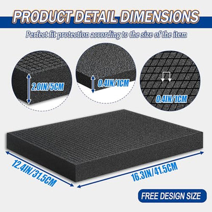6 PCS Pick Apart Foam Insert- 3 PCS 16*12*0.4in Pads 3 PCS 16*12*2in Pluck Foam Pre Cubed Insert Pre Separated Cube Sheet with Bottom Use for Interlocking Cases Tool Box Board Storage Drawer Pad - style: 16IN*12IN/6PCS
