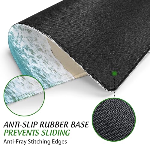 Sea Shells on Sand Beach Mouse Pad Square MousePads Non-Slip Rubber Base Mouse Mat Desk Pad with Stitched Edge for Desk Computers Laptop Office, 9.5x8 Inches - color: Sea Shells on Sand Beach