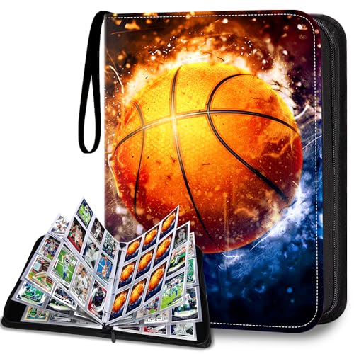 900 Pockets Basketball Card Binder, Basketball Trading Cards Display Case with Basketball Card Sleeves Card Holder Protectors Set for Basketball Cards, Sports Cards, Game Cards Collector Album - color: Basketball Card Binder 900, size: 900 Cards