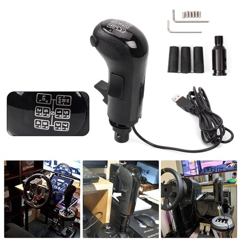 USB Truck Simulator Shifter Gearshift Knob Compatible with Logitech G29 G27 G25 G923 Steering Wheel PC Sim Racing Games Driving Force Shifter 18 Speed