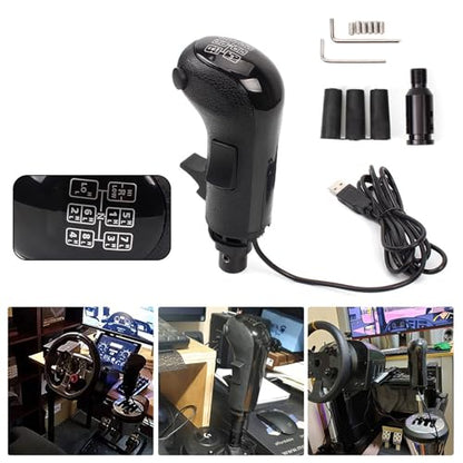 USB Truck Simulator Shifter Gearshift Knob Compatible with Logitech G29 G27 G25 G923 Steering Wheel PC Sim Racing Games Driving Force Shifter 18 Speed