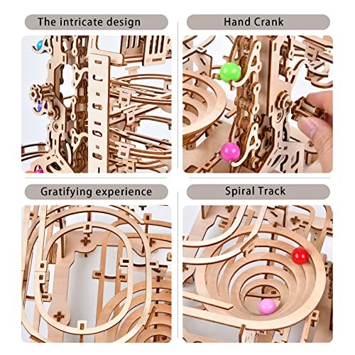 3D Wooden Puzzles Marble Run Chain Kit, Wood Creative Mechanical Puzzles Assembly Model Building Kits to Build for Adults & Kids, DIY Wooden Puzzle Hobbies Toys for Adults &Teens Gifts - size: 335Pcs