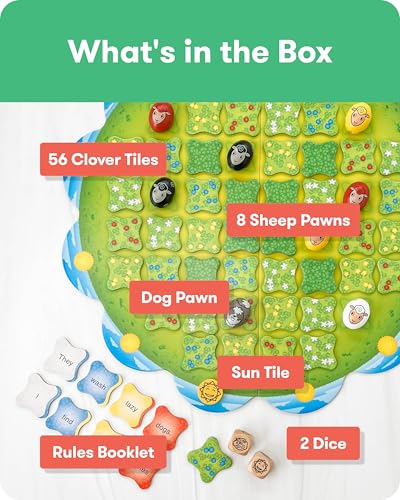 SimplyFun Clover Leap - Educational Vocabulary Game - Sentence Building for Kids, Develop Sentence Structure & Vocabulary Skills, Fun Learning Game for Families - 2-4 Players, Ages 5 & Up - style: Clover Leap