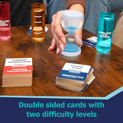 Swallow Your Words Card Games - Board Game for Family Game Night, Sip It, Say It, Don't Spray It, Multiplayer Game, Guess The Phrase Before The Timer Runs Out, Ages 8+ - style: Swallow Your Words