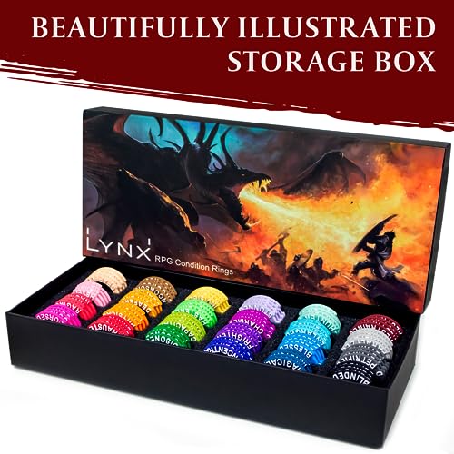 DND Miniatures Condition Markers - 96 Rings to Track 24 Different Status & Spell Effects for RPG Minis Like Dungeons and Dragons 5th Edition & Pathfinder - Perfect D&D Gifts & Accessories Tokens