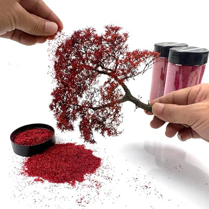 Multicolor Leaf Model - 300ml Miniature Scenery Material for Train Railway, Diorama, Car Scene & Scale Landscape Layouts (Autumn red) - color: Autumn Red