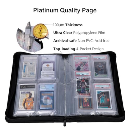 PSA Slab Binder, Holds 40 PSA-Sized Graded Card Slabs | Stores 40 PSA-sized slabs with 4-pocket top-loading pages and included sleeves for graded card protection.