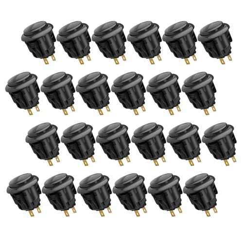 QANBA D-lite Arcade Button Original Buttons Snap-In Joystick Arcade Buttons for DIY arcade machines 24mm Push button switch(Boxed） (24mm Black（EL04) 24 Pcs) - size: 24mm Black（EL04) 24 Pcs