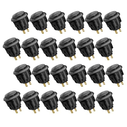 QANBA D-lite Arcade Button Original Buttons Snap-In Joystick Arcade Buttons for DIY arcade machines 24mm Push button switch(Boxed） (24mm Black（EL04) 24 Pcs) - size: 24mm Black（EL04) 24 Pcs