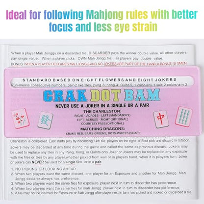 Mahjong Line Finder, 4 Pack Bright Mahjong Rules Helper Reader Beginner-Friendly Mahjong Accessories (Blue/Green/Pink/Yellow) - color: Blue/Green/Pink/Yellow