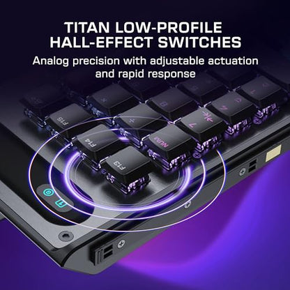 Turtle Beach Command Series KP7 Compact Hall-Effect Gaming Keypad | Extended Thumb Bar, Low-Profile Hall-Effect Switches, Rapid Trigger, Double Shot PBT Keycaps, 8K Polling, Per Key RGB, Black - style: KP7 Keypad