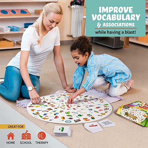 Matching Game Preschool Board Games for Kids 2-in-1 Picture Cards, Match and Category Games, Speech Therapy Materials, Educational Games for Kids 3 and Up