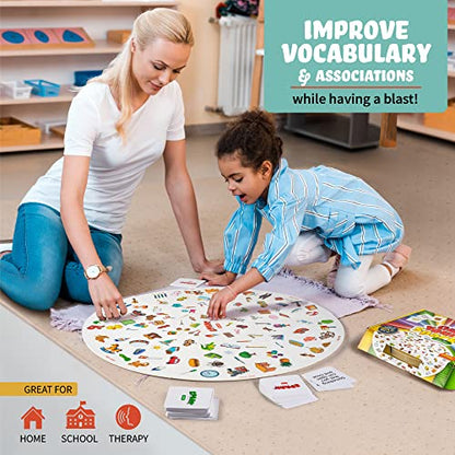 Matching Game Preschool Board Games for Kids 2-in-1 Picture Cards, Match and Category Games, Speech Therapy Materials, Educational Games for Kids 3 and Up