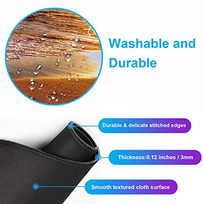 Sunset Beach Large Gaming Mouse Mat with Stitching Edges, Office Desk Mat | Large Extended Mouse Pad; Full Desk Coverage; Waterproof Coating; Stable Anti-Slide Base For Gaming, Office, Study Daily Use - color: Beach at Sunset