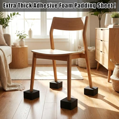 4 Pcs 2" Thick Foam Padding Sheet with Adhesive Backing Block | 4 Inch x 4 Inch, Closed Cell, Self Stick Neoprene Insulation Foam Sheet, Black, for Furniture Cars Speakers - color: Black, size: 2 Inch Thick, 4 x 4 Inches