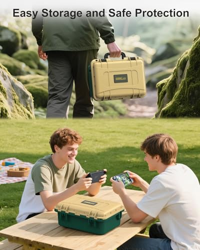 STARTRC GAMES Hard Carrying Case for Nintendo Switch 2, Professional Deluxe IP67 Waterproof, Soft Lining Hard Travel Case for Nintendo Switch 2 Console Pro Controller & Accessories (Yellow & Green) - color: Yellow and Green