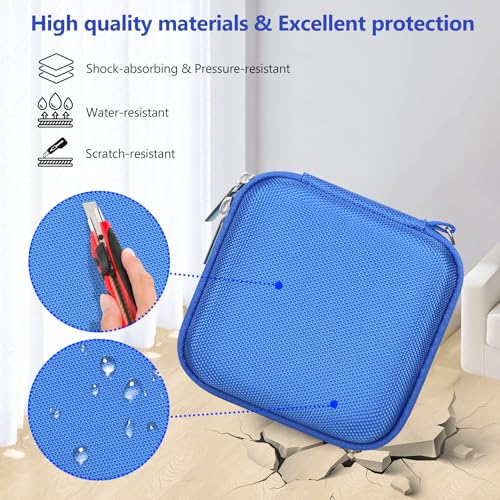 Supmay Hard Carrying Case for Anbernic RG Rotate/ RG34XXSP/ RG35XXSP Retro Handheld Game Console/ Game Boy Advance SP, Retro Game Travel Storage Holder with Mesh Bag for Battery, USB Cable, Blue - color: Blue