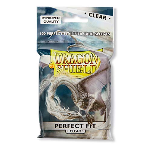 Dragon Shield Perfect Fit Inner Card Sleeves Standard Size (100 CT) – PVC-Free Polypropylene Double-Sleeve Protection Compatible with Pokemon, One Piece & Magic The Gathering – Clear - color: Perfect Fit, size: Standard Size