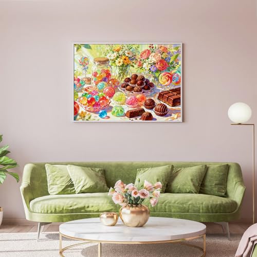 Puzzles for Adults 1000 Pieces, Jigsaw Puzzle for Adults, Fun Challenging Puzzle, Desserts Puzzles Game, Interlock Perfectly No Dust, Gifts for Mother’s Father's Day - color: Desserts