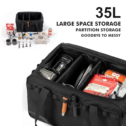 COOZMENT 35L Camping Bag,Tactical Duffle Bag with Waterproof Bottom,Shoe Bag for Travel/Outdoor with 3 Adjustable Dividers,Picnic Camping Organizer,Multi-functional Duffel Bag for Camping/Sports/GYM - style: Standard Style