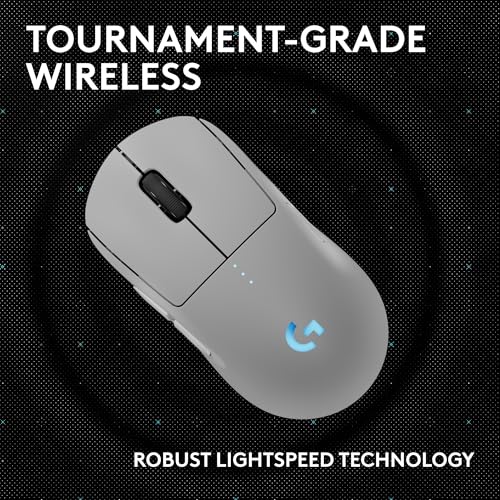 Logitech G PRO 2 Lightspeed Ambidextrous Wireless Gaming Mouse - White | Symmetrical design, <4 customizable magnetic side buttons, USB-C charging, PowerPlay Wireless Charging Supported, For PC/Mac - color: White