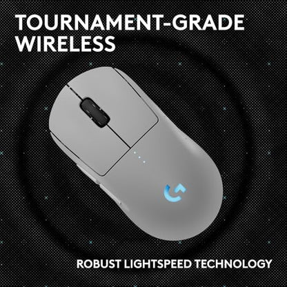 Logitech G PRO 2 Lightspeed Ambidextrous Wireless Gaming Mouse - White | Symmetrical design, <4 customizable magnetic side buttons, USB-C charging, PowerPlay Wireless Charging Supported, For PC/Mac - color: White