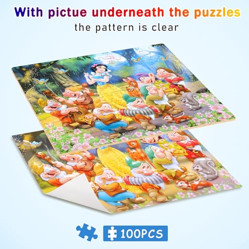 Puzzles for Kids Ages 4-8,Kids Puzzle in a Metal Box,Snow Princess Small Puzzles,Children Boys Girls Learning Educational Puzzle Packed in Tin Box,100 Pieces - color: Snow Princess