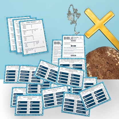 UHADRE Bible Feud Game, Bible Family Feud Cards, Christian Party Game, Christian Family Activity Games, Bible Themed Trivia Quiz, Christian Party Supplies -BFF01
