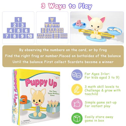 Puppy Balance Counting Toys, Cool Math Learning Games for Boys and Girls, Educational Number Toy Preschool Puppy Balance Counting Toy, Fun Children's Gift STEM Math Games Toys for Kids Age 3+(63 PCS) - style: Puppy