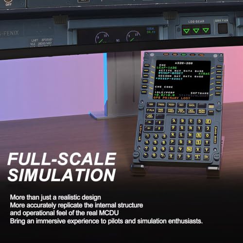 Flight Simulator Control Panel Cockpit Accessory Full HD Glass Display Plug & Play Desktop Aviation Game Simulator Full Set With LSK Keys For Flight Sim Enthusiasts Home Hobby Beginners